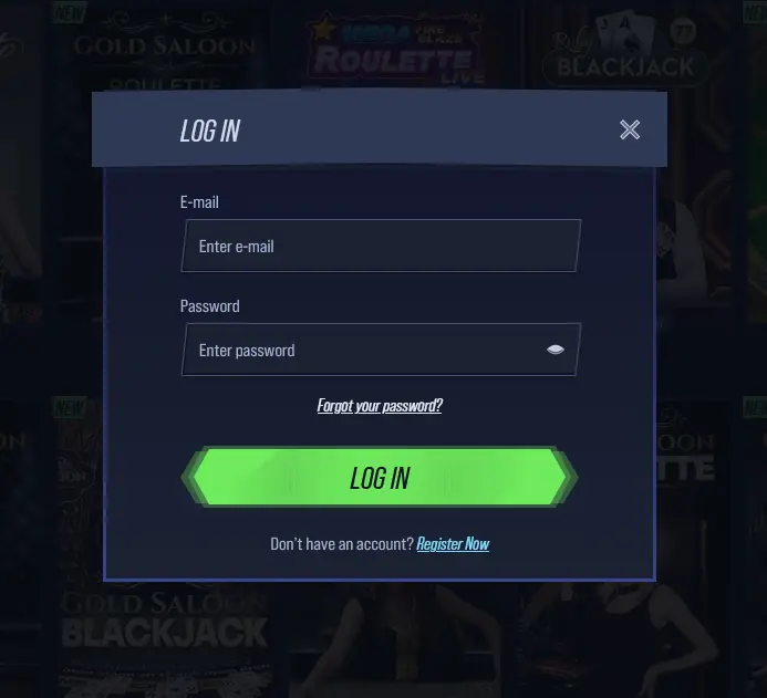 VegasHero login screen for Australian casino account access