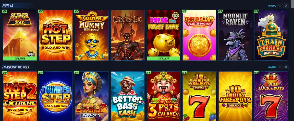VegasHero pokies lobby with 4,000+ titles from Pragmatic Play and NetEnt